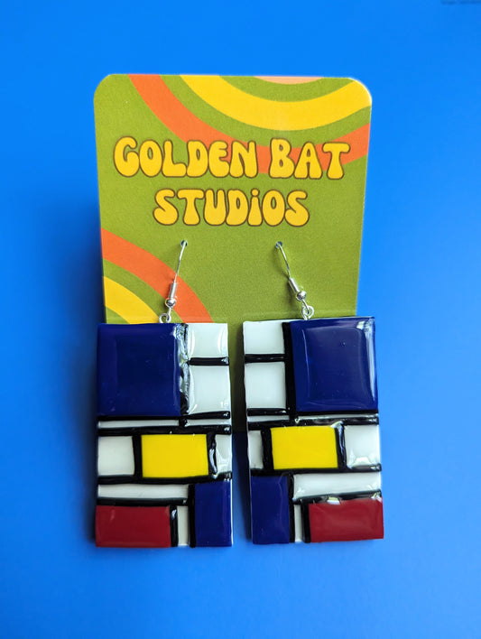 Mondrian Earrings Large - Made to Order