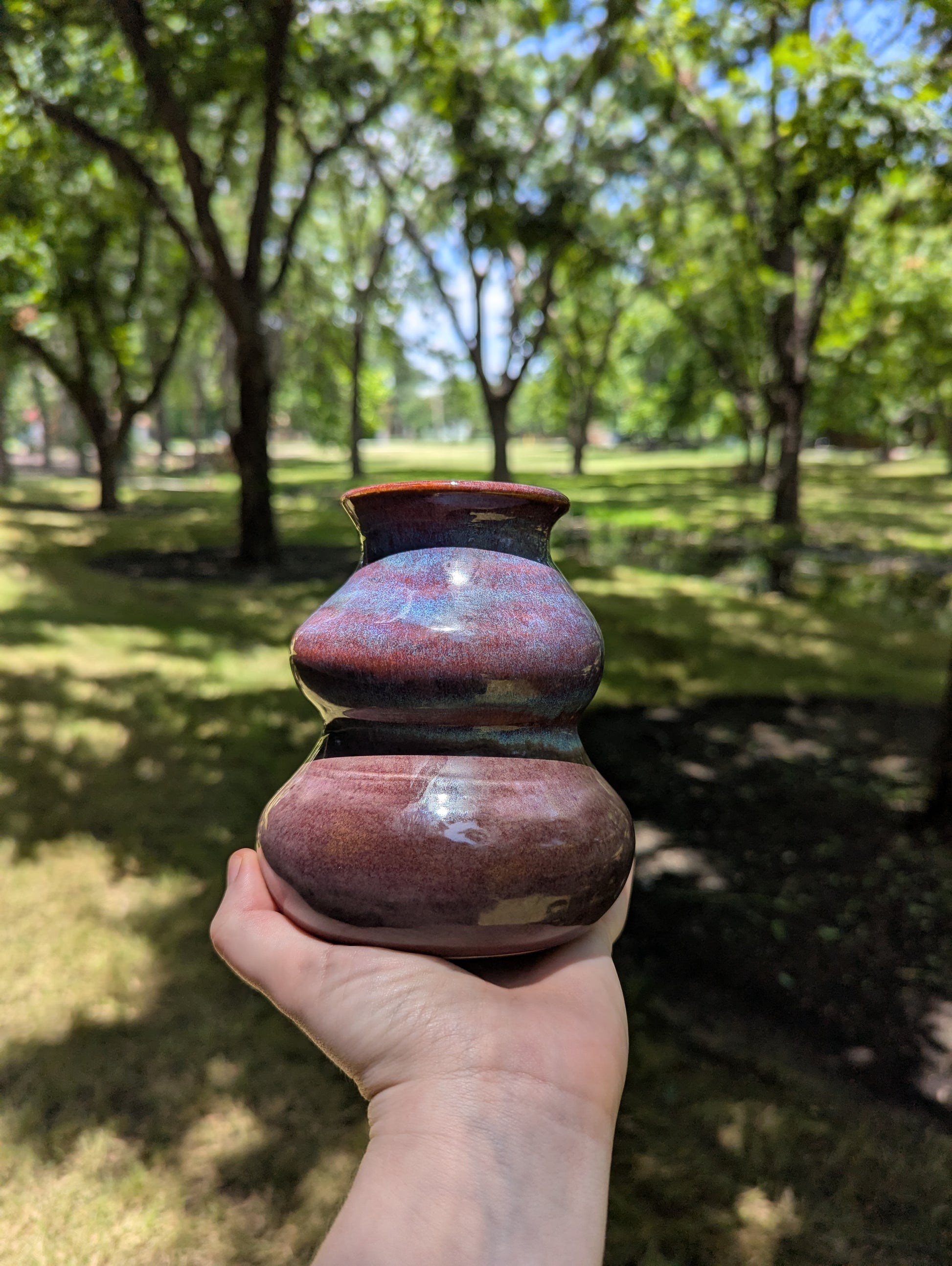 Wavy Merlot Vase
