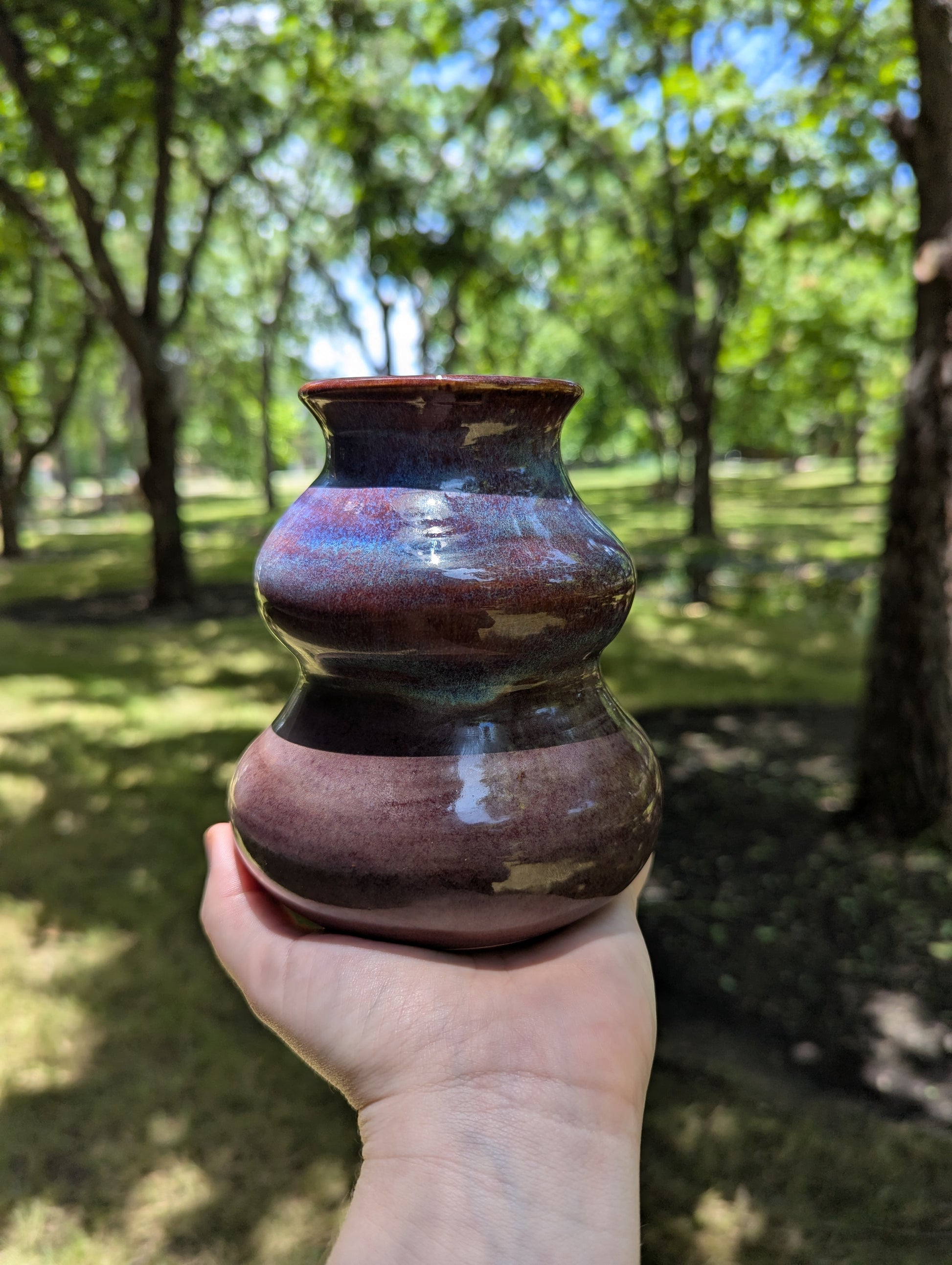 Wavy Merlot Vase