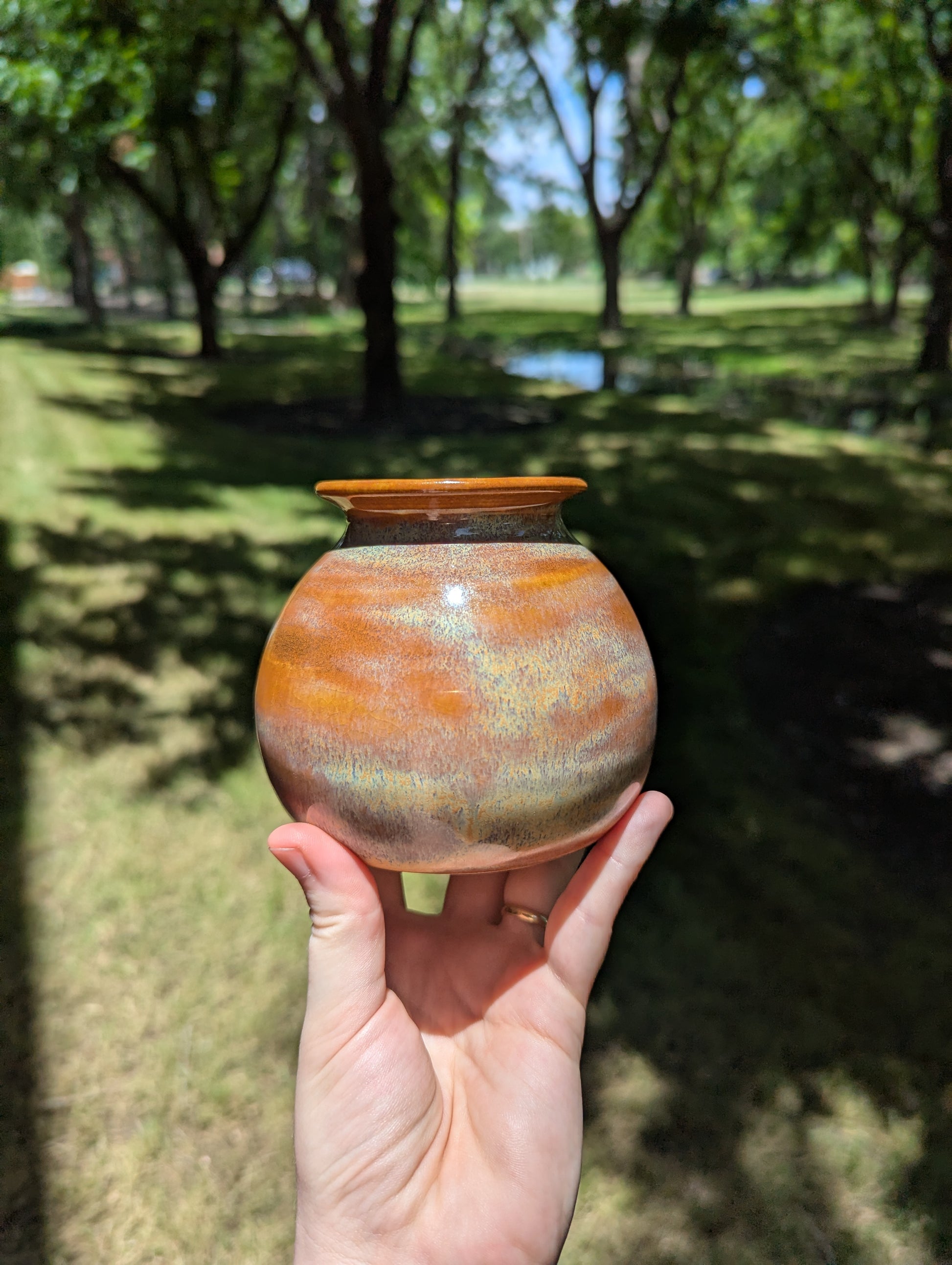 Round Gold Vase