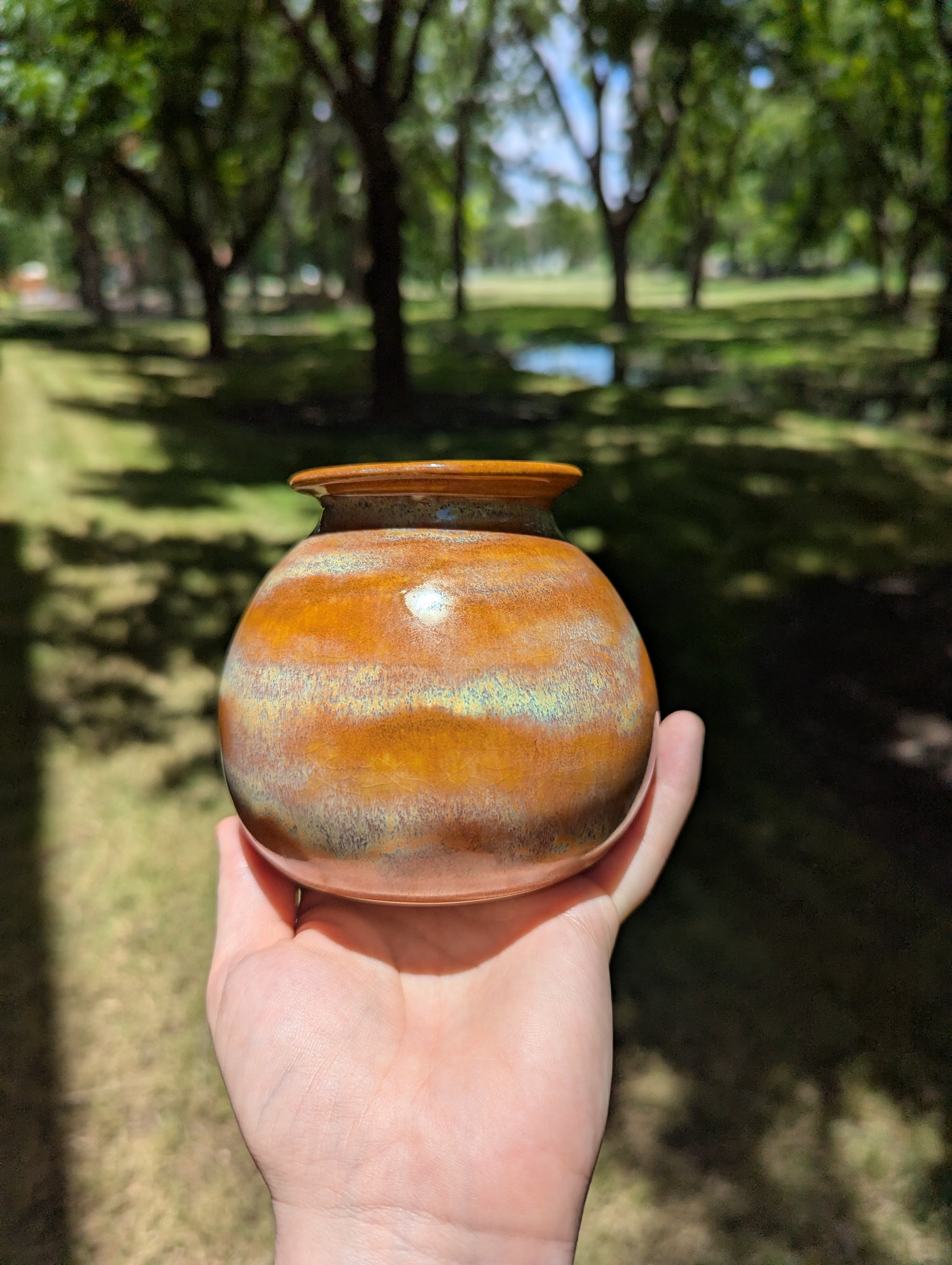 Round Gold Vase
