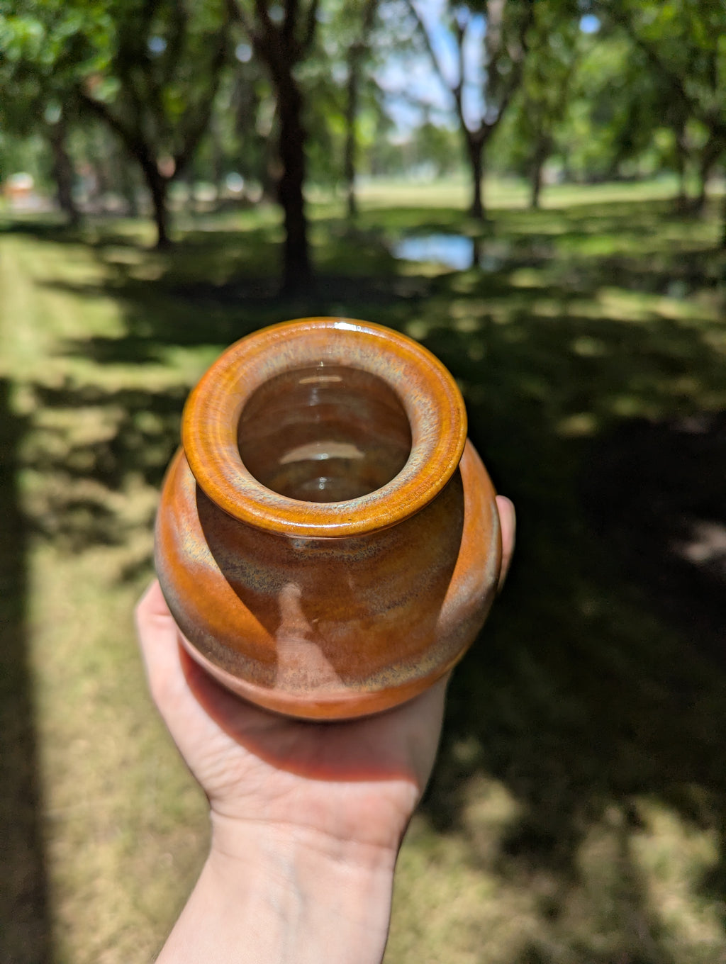 Round Gold Vase