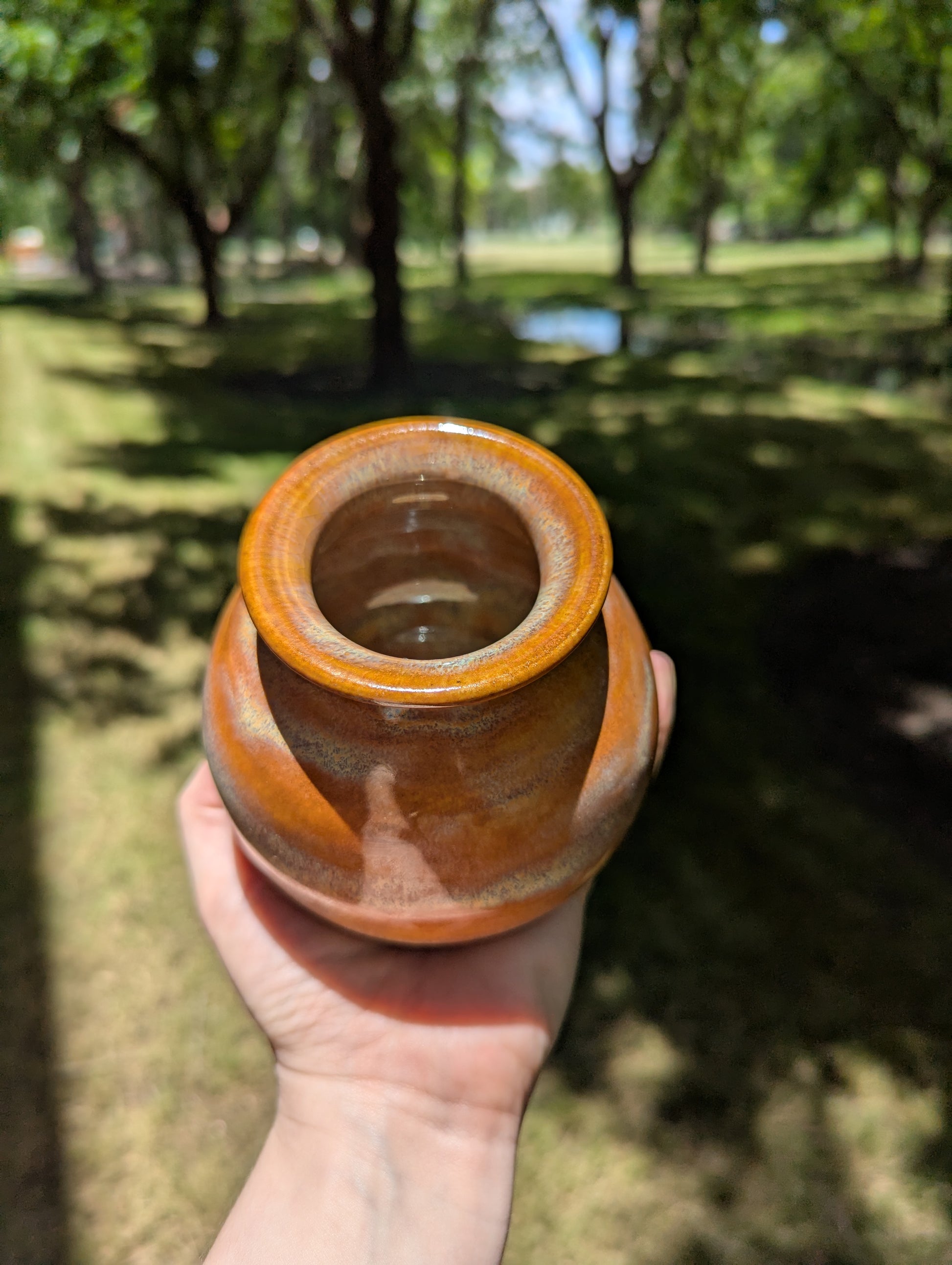 Round Gold Vase