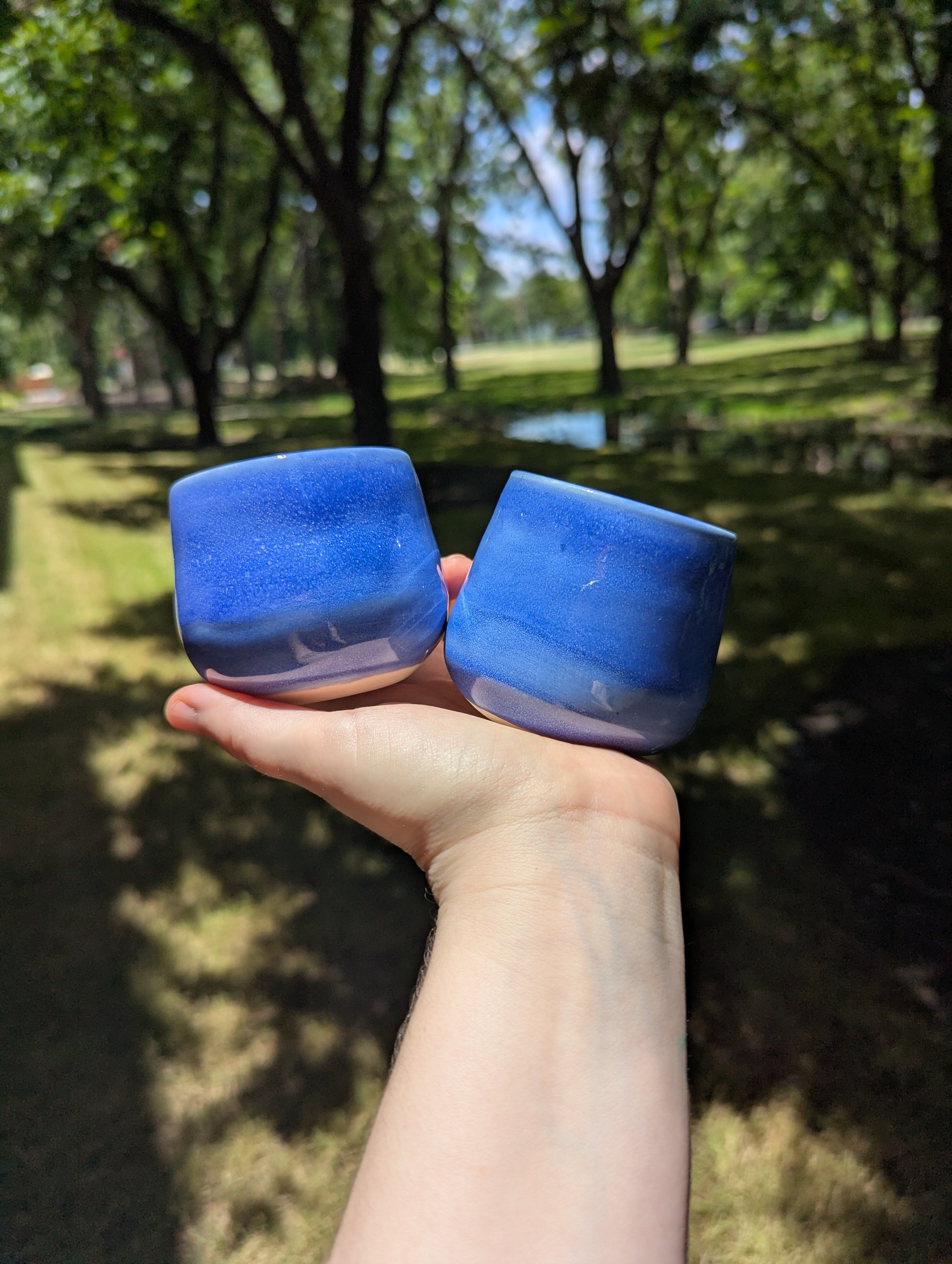 Blue Wine Cup Set