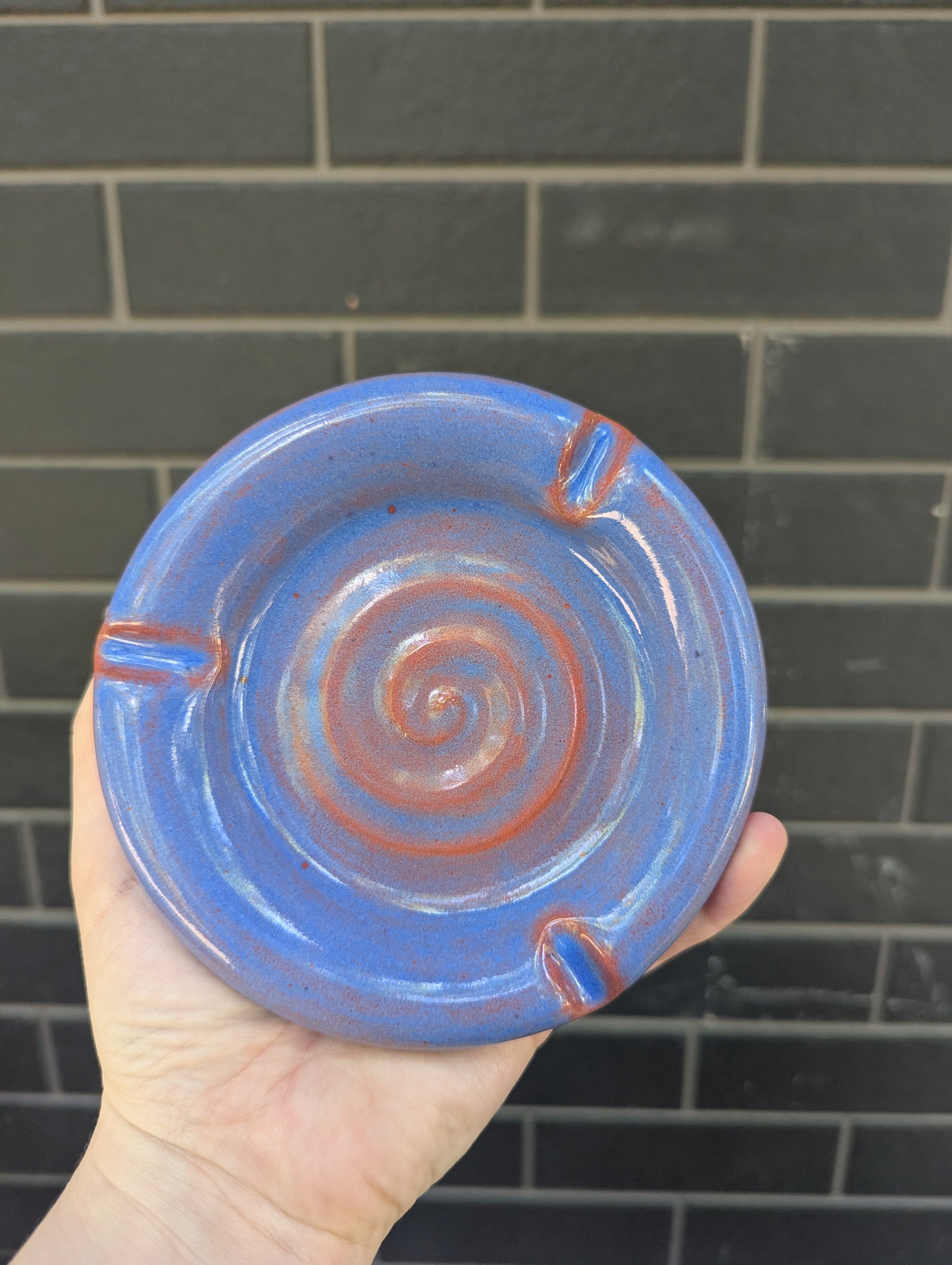 Periwinkle Spiral Ashtray